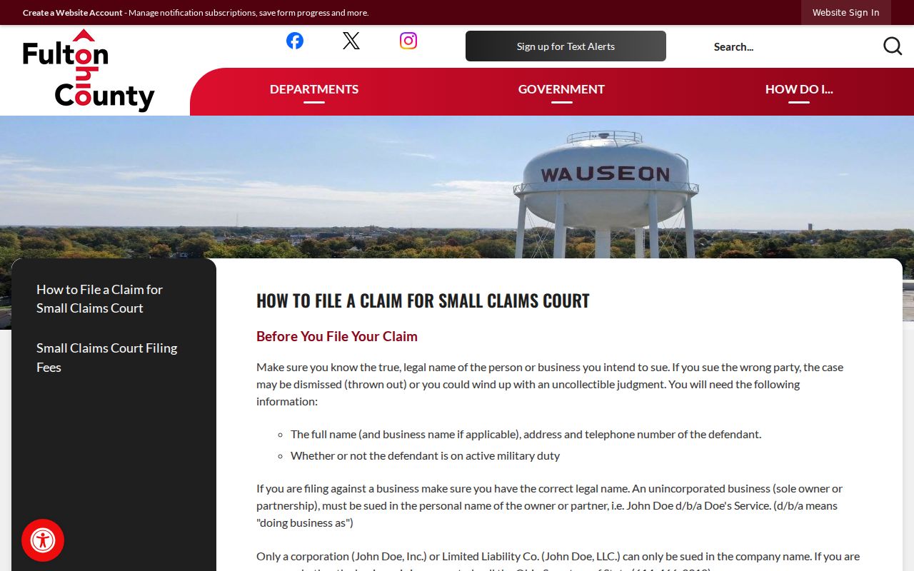Fulton County civil docket small claims filing and jurisdiction information