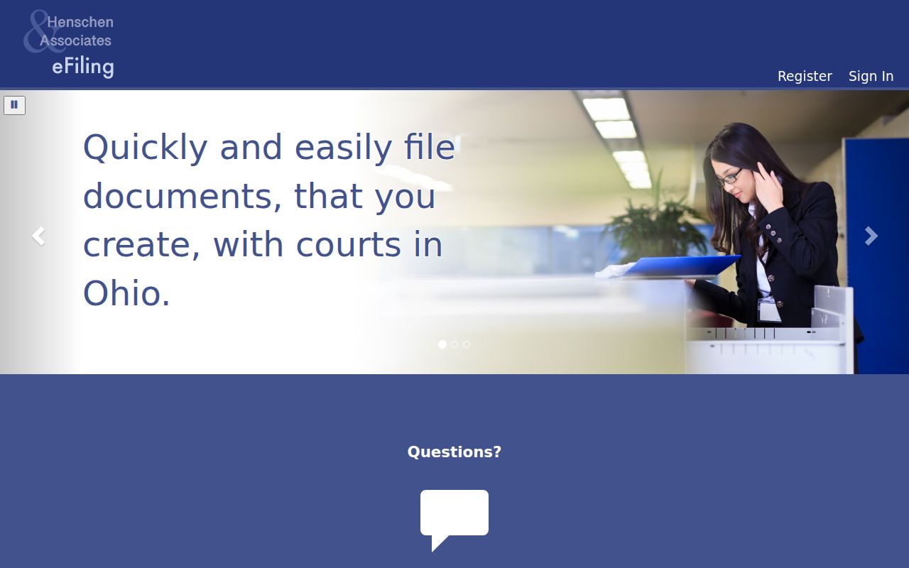 Fulton County court records Henschen eFiling sign-in page