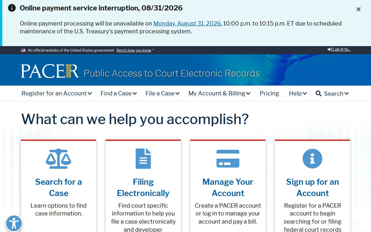 Fulton County court docket PACER federal record access